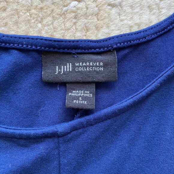 J.Jill Wearever Collection Rich Navy Blue Criss-Cross Dress, Small Petite - Picture 6 of 10